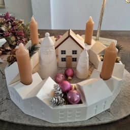 Christmas Advent Wreath Candlestick Mold - Silicone Mold for Clay Crafts, Perfect for Creating Advent Calendars, Light Fixtures,