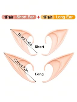 1/2/4Pairs Cosplay Fairy Pixie Elf Ears,Anime Party Dress Up Costume Masquerade Accessory, Halloween Christmas Party Photo Props
