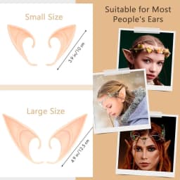 1/2/4Pairs Cosplay Fairy Pixie Elf Ears,Anime Party Dress Up Costume Masquerade Accessory, Halloween Christmas Party Photo Props