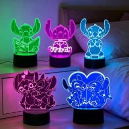 3D Illusion Stitch 7/16 Color LED Night Light Smart Touch Room Decor Bedside Night Light Birthday Valentine's Day Christmas Gift