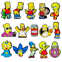 9-25Pcs Hot Toys Simpson Shoe Charms Cartoon Slides Clog Sandals Shoes Decorations Accessories For Christmas Birthday Gifts