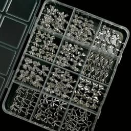 120Pcs Silver Nail Art Decorations Y2K Style Metal Charms For Christmas Wedding Valentine's Day DIY Manicure Supplies