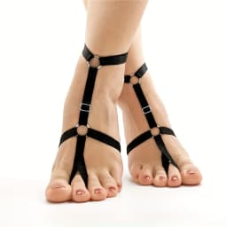 Black elastic strap ankle chain, minimalist style, summer beach footwear, Christmas Valentine's Day gift