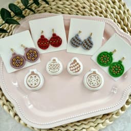 4Pcs Christmas Ornament Polymer Clay Cutters Set Festive Winter Earring Mold Kit Polyester Resin Clay Tools for Jewelry Making