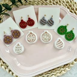 4Pcs Christmas Ornament Polymer Clay Cutters Set Festive Winter Earring Mold Kit Polyester Resin Clay Tools for Jewelry Making
