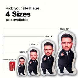 1Pc Custom Doll Pillow Creative Photo Pillow—Unique Personalized Face Design, Suitable for Birthdays, Holidays, Anniversaries, Home Decor, and Is Ideal for Living Room, Bedroom, Valentine's Day, Wedding Arrangements, Halloween, Christmas, Thanksgiving
