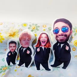 1Pc Custom Doll Pillow Creative Photo Pillow—Unique Personalized Face Design, Suitable for Birthdays, Holidays, Anniversaries, Home Decor, and Is Ideal for Living Room, Bedroom, Valentine's Day, Wedding Arrangements, Halloween, Christmas, Thanksgiving