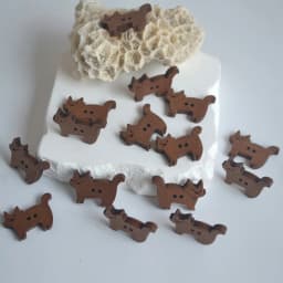 30-Pack Vintage Wooden Kitten Buttons - 2-Hole Brown Cat-Shaped Buttons for DIY Crafts, Clothing & Christmas Decor (Size: 1.8-2.