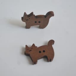 30-Pack Vintage Wooden Kitten Buttons - 2-Hole Brown Cat-Shaped Buttons for DIY Crafts, Clothing & Christmas Decor (Size: 1.8-2.
