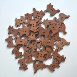 30-Pack Vintage Wooden Kitten Buttons - 2-Hole Brown Cat-Shaped Buttons for DIY Crafts, Clothing & Christmas Decor (Size: 1.8-2.