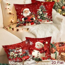 4pcs Merry Christmas Pillow Covers Santa Snowman Cushion Covers Christmas Decor for Home Sofa Bedroom New Year Party Supplies