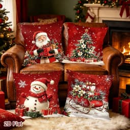 4pcs Merry Christmas Pillow Covers Santa Snowman Cushion Covers Christmas Decor for Home Sofa Bedroom New Year Party Supplies