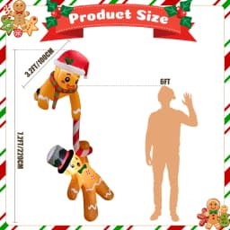 7 FT Christmas Inflatable Outdoor Decoration, Hanging Christmas Inflatables Gingerbread Man, Funny Christmas Decorations Roof