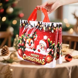 6pcs Merry Christmas Gift Bags Santa Elk Tote Bags Navidad Natal Christmas Decor for Home 2026 New Year Gifts Packaging Bags
