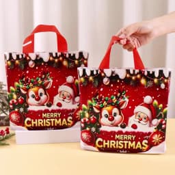 6pcs Merry Christmas Gift Bags Santa Elk Tote Bags Navidad Natal Christmas Decor for Home 2026 New Year Gifts Packaging Bags