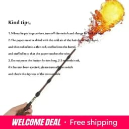 Wizard Magic Wand with Fire Breathing Effect Glowing Prop for Halloween Christmas Cosplay Party Favors