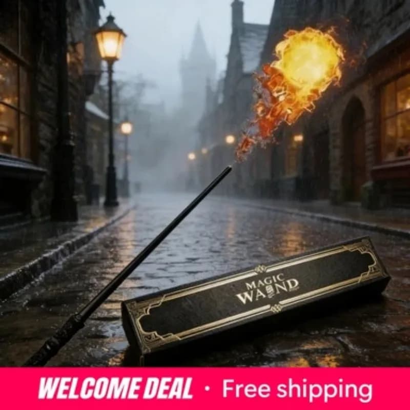 Wizard Magic Wand with Fire Breathing Effect Glowing Prop for Halloween Christmas Cosplay Party Favors