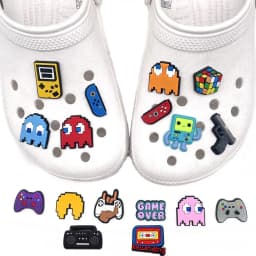 Pac-Man 17-piece cute game-themed shoe charms, detachable, a cute gift for friends, fun gift, Christmas gift