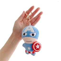 Genuine Marvel Spider-Man Superman Captain America Plush Keychains Small Pendant Hangings Key Ring Christmas Birthday Gifts