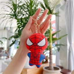 Genuine Marvel Spider-Man Superman Captain America Plush Keychains Small Pendant Hangings Key Ring Christmas Birthday Gifts