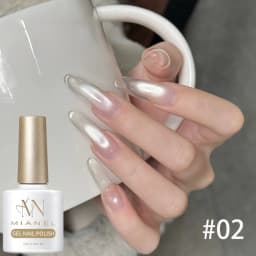 MIANEL 10ML White Cat Eye Gel Nail Polish with Flash Glass Beads Water-based Collection Nail Art New Christmas Nails 2025