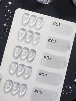 MIANEL 10ML White Cat Eye Gel Nail Polish with Flash Glass Beads Water-based Collection Nail Art New Christmas Nails 2025