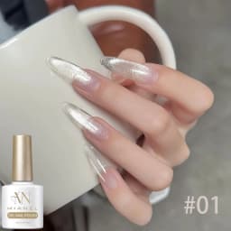 MIANEL 10ML White Cat Eye Gel Nail Polish with Flash Glass Beads Water-based Collection Nail Art New Christmas Nails 2025