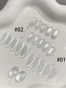 MIANEL 10ML White Cat Eye Gel Nail Polish with Flash Glass Beads Water-based Collection Nail Art New Christmas Nails 2025