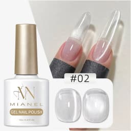 MIANEL 10ML White Cat Eye Gel Nail Polish with Flash Glass Beads Water-based Collection Nail Art New Christmas Nails 2025