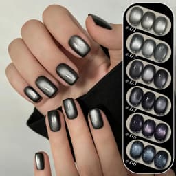 MIANEL 10ML White Cat Eye Gel Nail Polish with Flash Glass Beads Water-based Collection Nail Art New Christmas Nails 2025