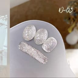 MIANEL 10ML White Cat Eye Gel Nail Polish with Flash Glass Beads Water-based Collection Nail Art New Christmas Nails 2025
