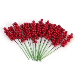 Christmas Artificial Berries Stem Fake Red Holly Berry Branches Flower Bouquet for Xmas Tree New Year Party Home Decor Ornament