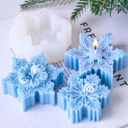 Christmas Snowflake Silicone Candle Mold DIY Handmade Soap Aromatherapy Gypsum Resin Craft Molds Home Xmas Party Decor Supplies