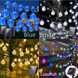 Solar Bubble Ball Lamp String Lights Outdoor Waterproof Orb Christmas Light Patio Home Furnishing Holiday Party Decoration 5-12M