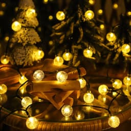 Solar Bubble Ball Lamp String Lights Outdoor Waterproof Orb Christmas Light Patio Home Furnishing Holiday Party Decoration 5-12M