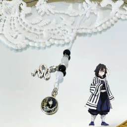 Anime Demon Slayer Periphery Hand Rope Tanjiro Kamado Giyu Tomioka Kyojuro Rengoku 15 styles Keychain Decorations Christmas Gift