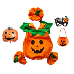 2026 Baby Girls Boys Children Jumpsuit Halloween Pumpkin Costume with Hat Cosplay Stage Performance Christmas Party Costume
