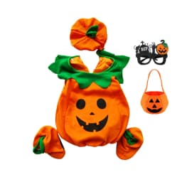 2026 Baby Girls Boys Children Jumpsuit Halloween Pumpkin Costume with Hat Cosplay Stage Performance Christmas Party Costume