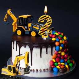 Construction 0-9 Number Birthday Candle - Yellow Black Striped Cake Topper for Construction Party, Christmas, Halloween