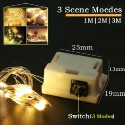 20PCS Wholesale 3/2/1m LED String Lights Copper Silver Wire Garland Light Fairy Lights Christmas Wedding Party Room Decoration