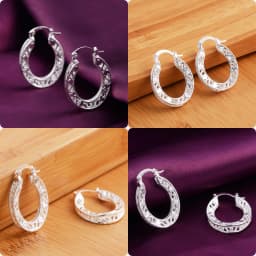 1Pair 925 Sterling Silver Earrings for Women Jewelry Exquisite Round Carved Wedding Heart Christmas Gifts Party