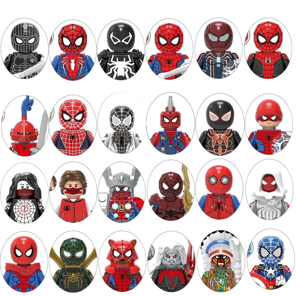 Blind Box Mini Building Blocks X0280 Figures Big Goblin Spiderman Iron Man Venom Captain Hawk Deadpool Armor Christmas Gifts Toy