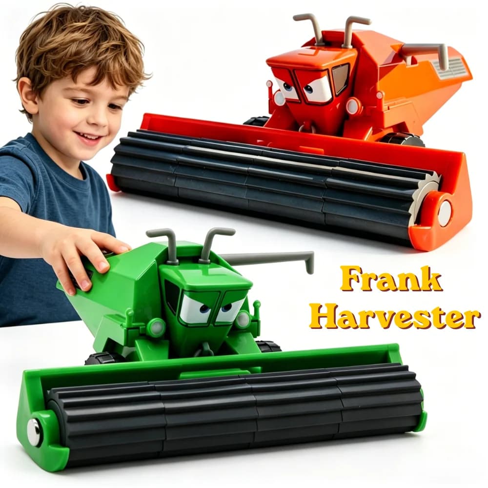 @HOT #2026 Pixar Cars 2 PCS Lightning McQueen Frank Harvester Fillmore 13CM 1:55 Metal Model Racing Car Toys Christmas Gifts