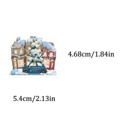 50PCS Dreamy Blue Winter Watercolor Art PET Sticker Snowman Snow Castle Christmas Tree Flower Beautiful Art Decoration Scrapbook