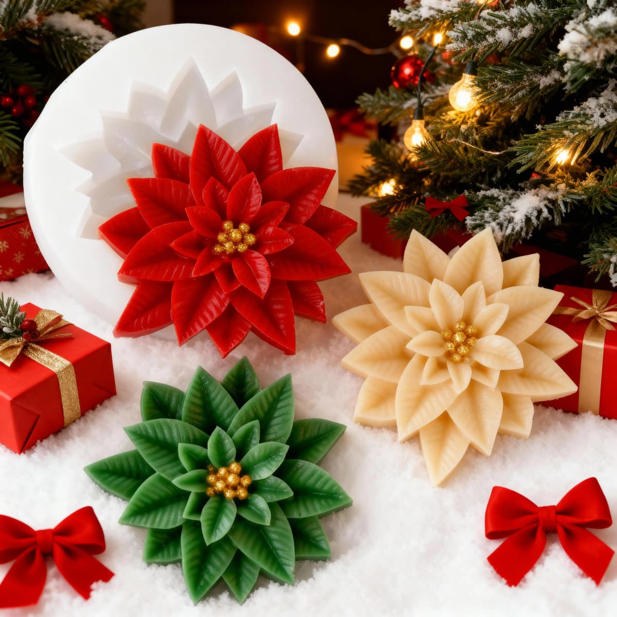 DIY Christmas Holly Leaf Berry Silicone Mold Scented Candle Resin Gypsum Xmas Decoration Holly Leaf From Silicone Mold Mould