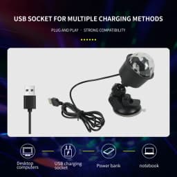 LED Stage Disco Light Rotating DJ Ball Strobe Colorful Magic Dance Car Ambient RGB Christmas Gift Party Club Car Laser Show Lamp