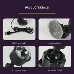 LED Stage Disco Light Rotating DJ Ball Strobe Colorful Magic Dance Car Ambient RGB Christmas Gift Party Club Car Laser Show Lamp