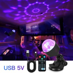 LED Stage Disco Light Rotating DJ Ball Strobe Colorful Magic Dance Car Ambient RGB Christmas Gift Party Club Car Laser Show Lamp