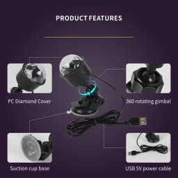 LED Stage Disco Light Rotating DJ Ball Strobe Colorful Magic Dance Car Ambient RGB Christmas Gift Party Club Car Laser Show Lamp