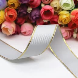 10Yards 10MM/25MM/38MM Glitter Gold Edge Grosgrain Ribbon For Hair Bows/ Gift Packaging DIY Christmas Decor Materials Y19042101